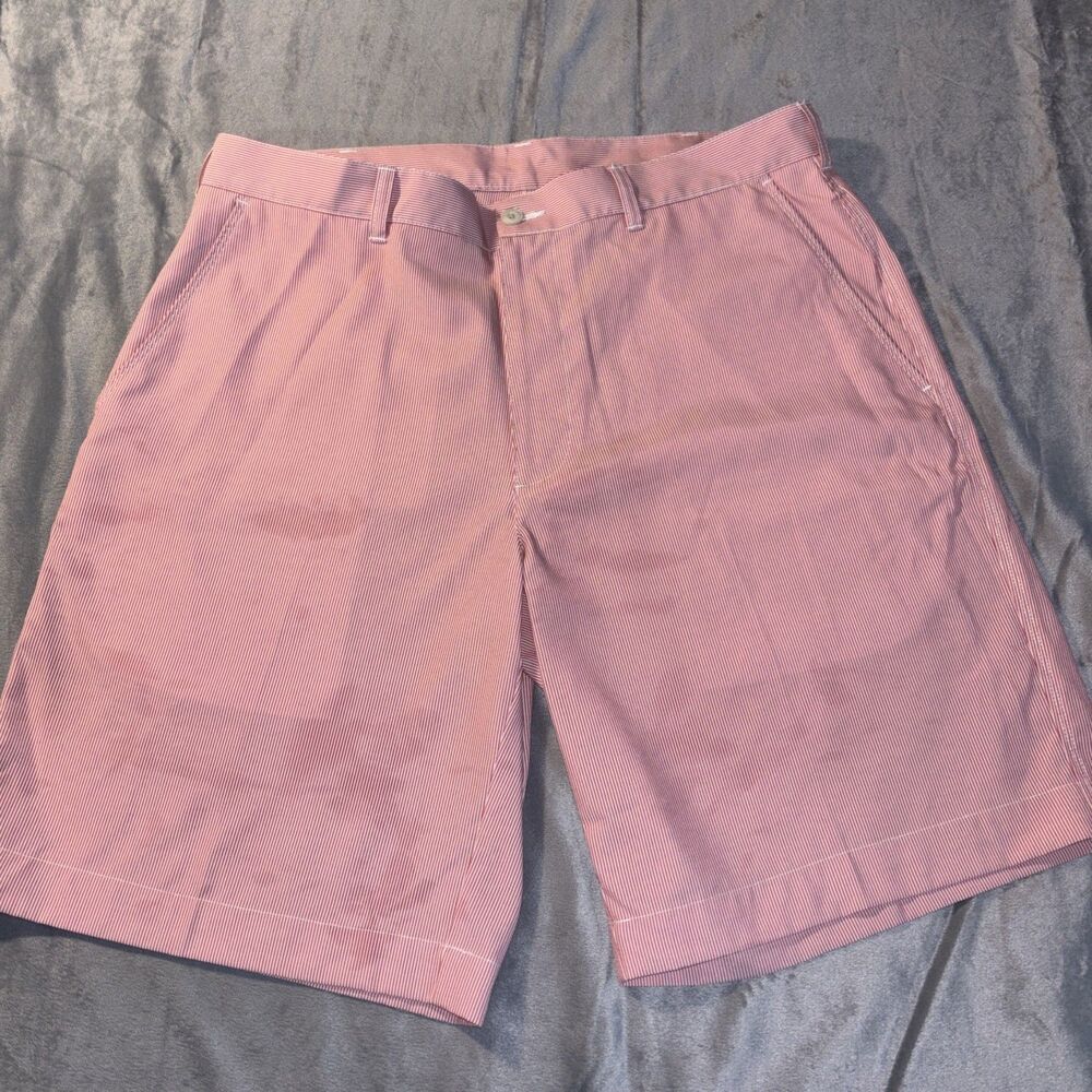 Alan Flusser Men's Golf Shorts Pink Pinstripes Size 34